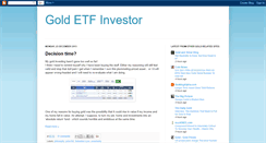 Desktop Screenshot of goldetfinvestor.blogspot.com