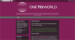 Desktop Screenshot of onetoworld.blogspot.com