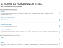 Tablet Screenshot of lasmujeresquerevolucionaronlaciencia.blogspot.com