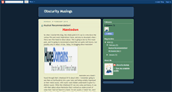 Desktop Screenshot of obscuritymusings.blogspot.com