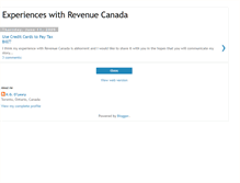 Tablet Screenshot of experienceswithrevenuecanada.blogspot.com