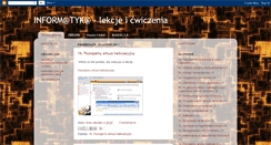 Desktop Screenshot of lekcje-informatyki.blogspot.com
