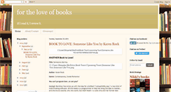 Desktop Screenshot of nikki-fortheloveofbooks.blogspot.com