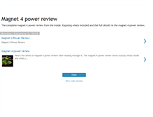 Tablet Screenshot of magnet-4-power-review.blogspot.com