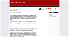 Desktop Screenshot of kleincreekgolfclub.blogspot.com