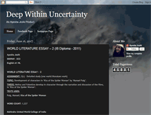 Tablet Screenshot of deep-within-uncertainty.blogspot.com