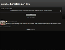 Tablet Screenshot of invisiblehomelessparttwo.blogspot.com