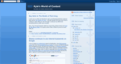 Desktop Screenshot of kyles-worldofcontent.blogspot.com