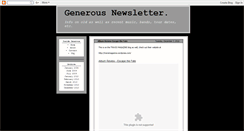 Desktop Screenshot of generousnewsletter.blogspot.com