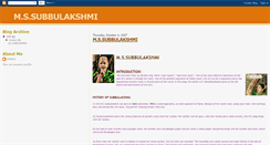 Desktop Screenshot of mssubbulakshmi.blogspot.com