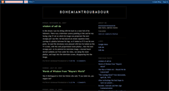 Desktop Screenshot of bohemiantroubadour.blogspot.com