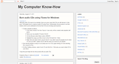 Desktop Screenshot of mycomputerknowhow.blogspot.com