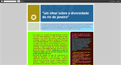 Desktop Screenshot of diversidadeculturalriodejaneiro.blogspot.com