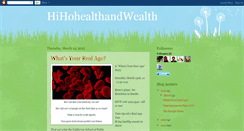 Desktop Screenshot of hihohealth-hihohealthandwealth.blogspot.com