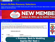 Tablet Screenshot of briansbuffaloracewayselections.blogspot.com