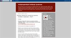Desktop Screenshot of antiphospholipidantibodysyndrome.blogspot.com