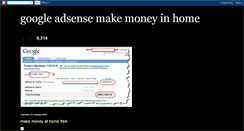 Desktop Screenshot of googleadsensemakemoneyinhome.blogspot.com