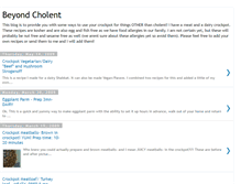 Tablet Screenshot of beyondcholent.blogspot.com