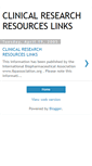 Mobile Screenshot of clinicalresaerchresourceslinks.blogspot.com