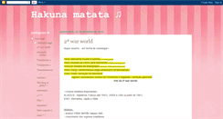 Desktop Screenshot of hakunamatata0708.blogspot.com