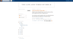 Desktop Screenshot of lifeandtimesofmrsb.blogspot.com