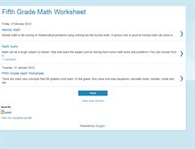 Tablet Screenshot of fifthgrademathworksheet.blogspot.com