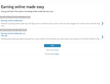 Tablet Screenshot of earning-online-made-easy.blogspot.com
