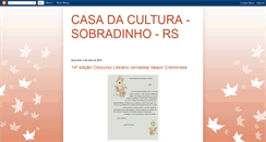 Desktop Screenshot of casadacultura-sobradinho-rs.blogspot.com