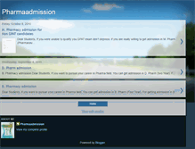 Tablet Screenshot of pharmaadmission.blogspot.com