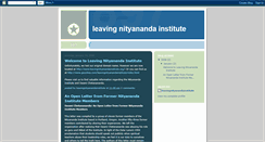 Desktop Screenshot of leaving-nityananda-institute.blogspot.com