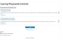 Tablet Screenshot of leaving-nityananda-institute.blogspot.com
