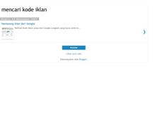 Tablet Screenshot of mencarikodeiklan.blogspot.com