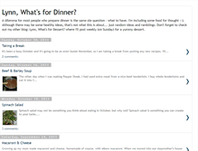 Tablet Screenshot of lynnowhatsfordinner.blogspot.com