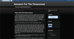 Desktop Screenshot of answersfortheparanormal.blogspot.com