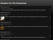 Tablet Screenshot of answersfortheparanormal.blogspot.com