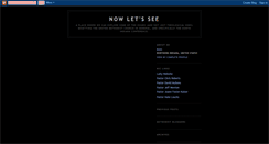 Desktop Screenshot of now-lets-see.blogspot.com