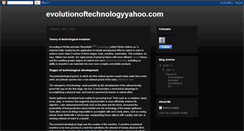 Desktop Screenshot of evolutionoftechnologyyahoocom.blogspot.com