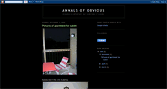 Desktop Screenshot of annalsofobvious.blogspot.com