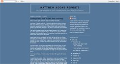 Desktop Screenshot of matthewkoonsreports.blogspot.com