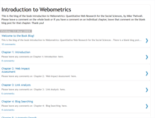 Tablet Screenshot of introductiontowebometrics.blogspot.com