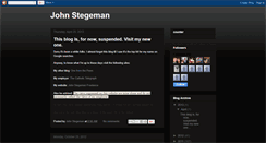 Desktop Screenshot of johnstegeman.blogspot.com