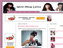 Tablet Screenshot of nickiminajlyrics.blogspot.com