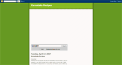 Desktop Screenshot of karnatakacuisine.blogspot.com