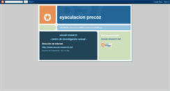 Desktop Screenshot of eyaculacionprecoz.blogspot.com