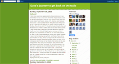 Desktop Screenshot of davesjourneytogetbackonthetrails.blogspot.com