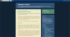 Desktop Screenshot of malaysianinvestor.blogspot.com