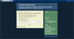 Desktop Screenshot of hanovermanufacturing.blogspot.com