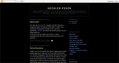 Desktop Screenshot of heckler-poser.blogspot.com