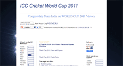 Desktop Screenshot of icc2011worldcup.blogspot.com