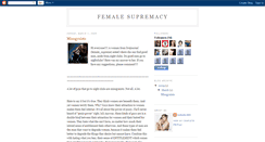 Desktop Screenshot of femalesupremacist.blogspot.com